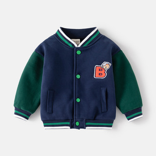 Boys' Baseball Jacket 2025 Autumn and Winter New Style Baby Zipper Sweatshirt Children's Fleece-Lined Thickened Coat Foreign Trade Wholesale