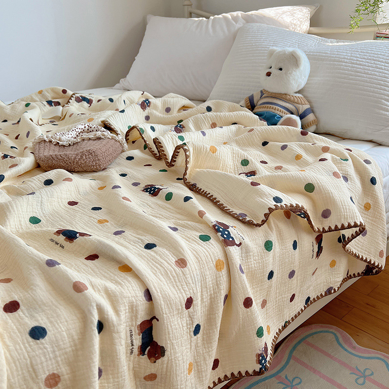Classe A algodón de doble capa de hilo, manta de verano, manta de aire acondicionado de algodón delgada, manta de sofá dormitorio para cama image 16