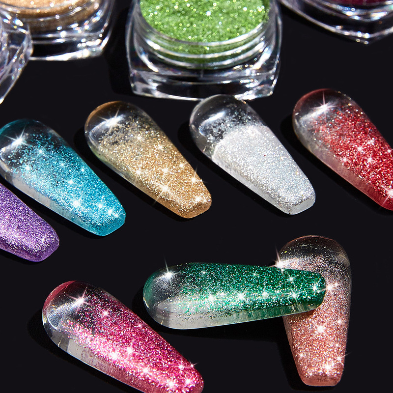 Cross-border hot-selling bright dream aurora glitter sparkling PET material DIY dripping glue flow hemp goo card wholesale