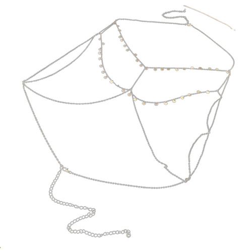 European and American fashion sequin chest chain personality metal wind new body chain exaggerated niche design sense chest decoration wholesale women 