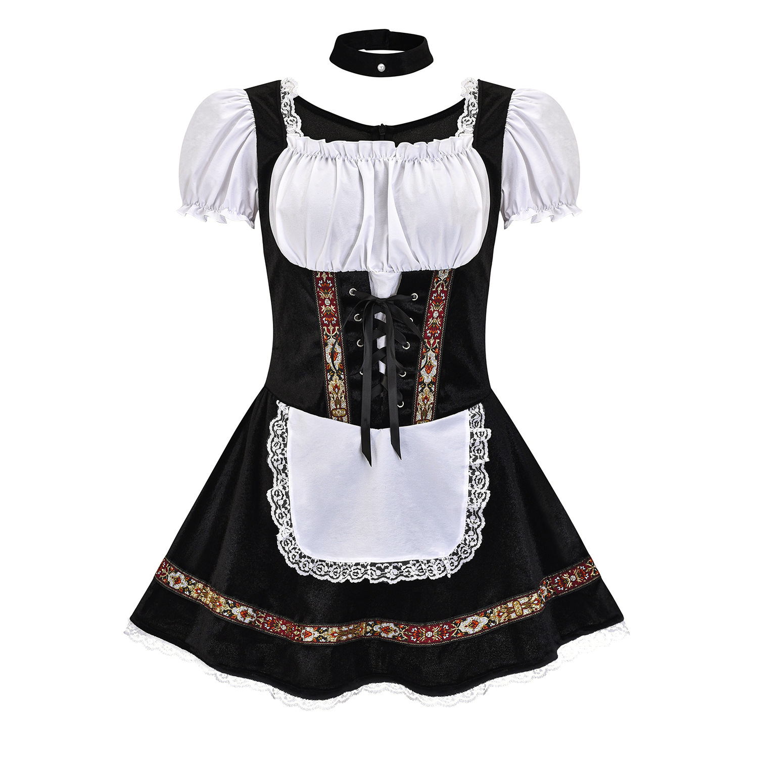 Deutsches Münchner Oktoberfestkostüm, bayerisches Dienstmädchenkleid, Bühnenkostüm_voghion.com