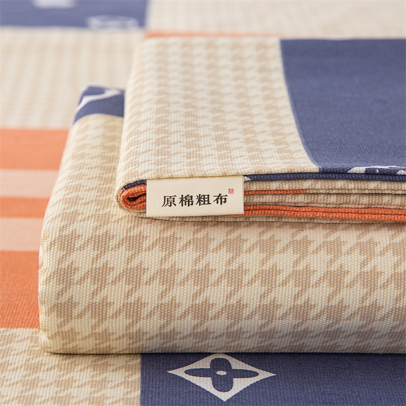 Sábanas de tela gruesa vieja de algodón puro pieza individual 100 algodón individual dormitorio doble cama gruesa funda de almohada de tres piezas 2024 invierno