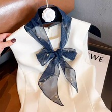 薄款真丝乔其窄版100%桑蚕丝长丝巾小领巾春秋夏季飘带韩版女百搭