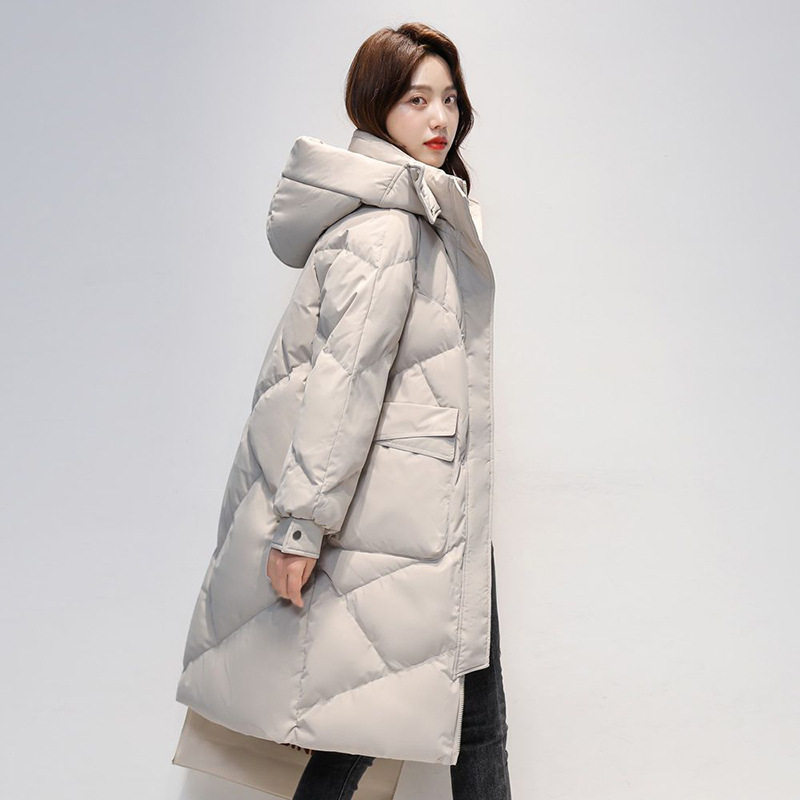 2025 Winter Model Yachou Deer down Jacket Women's Mid-Length White Duck down Thickened Large Size Loose Jacket Off-Season Big Sale