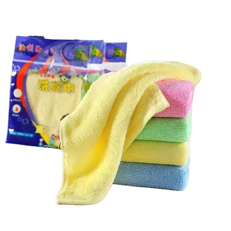 Thickened Oil-Removing Dish Towel, Bamboo Fiber Non-Stick Oil Cloth, Oil-Removing and Lint-Free Kitchen Household Cleaning Cloth