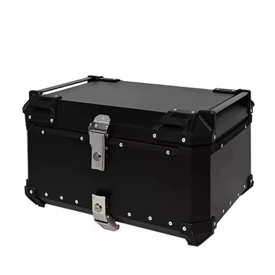 Motorcycle trunk Colorful Stainless Steel Super - black