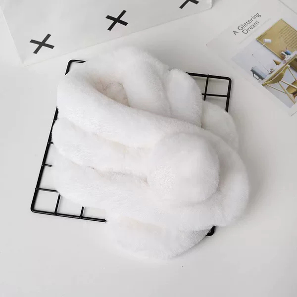 Imitation Lazy Rabbit Wool Scarf Wool Collar Scarf Women's Autumn and Winter Warm Korean-style All-match Three-tube Thickened Plush Scarf Scarf