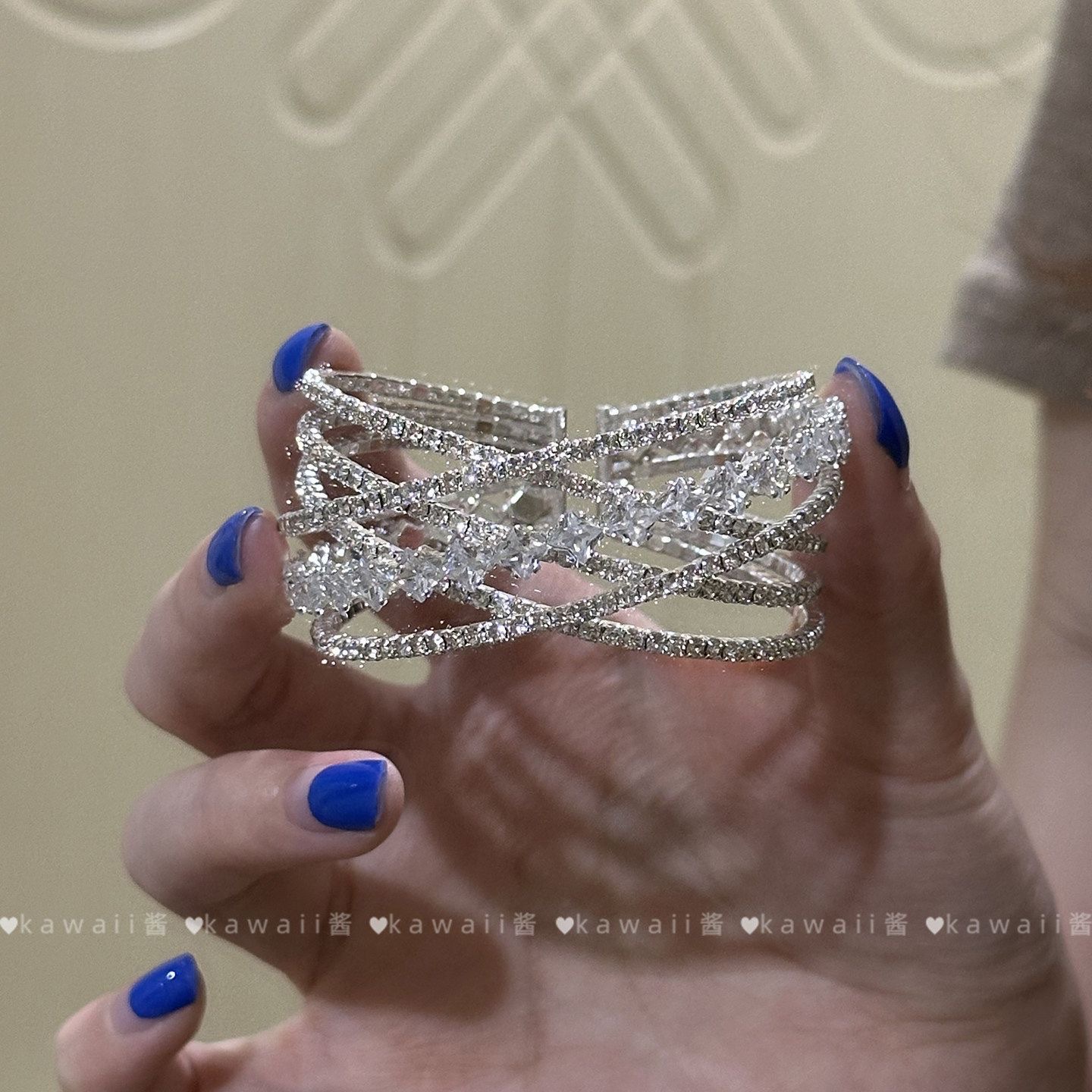Bracelet with zircon, diamond encrusted