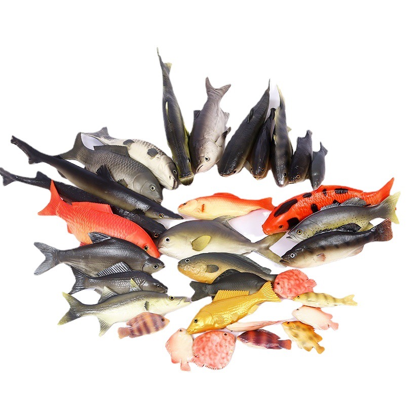PU simulation monochrome small sea fish two-color small sea fish fake fish crucian carp carp set meal red small fish model wholesale
