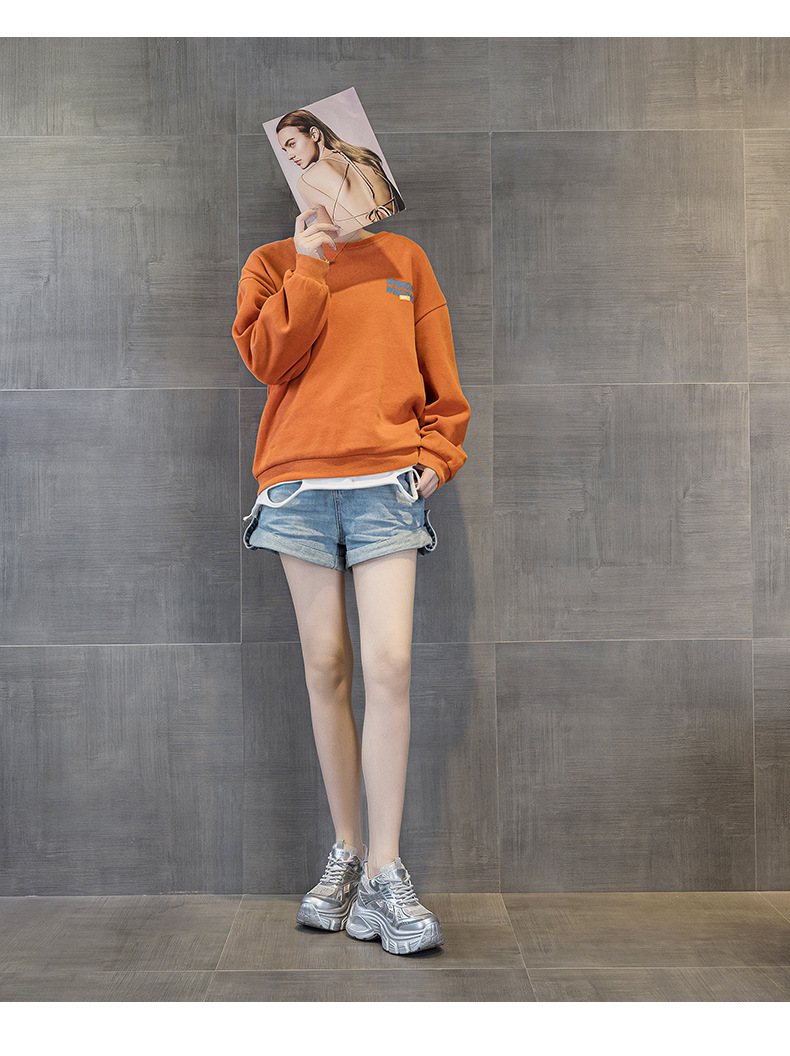 Giày sneaker chunky đế dày độn cao bên trong nữ phong cách thể thao thời trang mùa hè 2025 — M2832 màu đỏ, M2832 màu be, M2832 màu bạc chi tiết 24