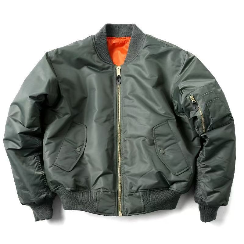 Ma1経典飛行ジャケット純色綿服男女カップルモデル軍事風綿服野球服両面春秋冬|undefined
