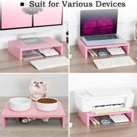 新款简约美观客厅书房木制多用途办公桌面收纳笔记本电脑增高架台