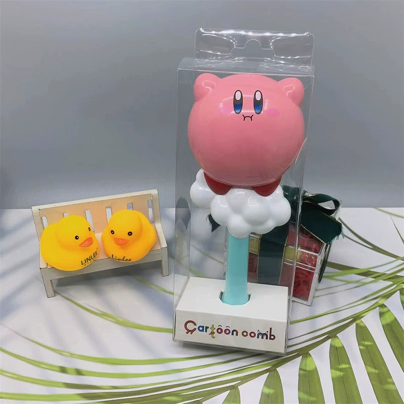 Мультяшная щётка (Kirby) — антистатическая мягкая подушка на ручке, подарок, с подарочной коробкой