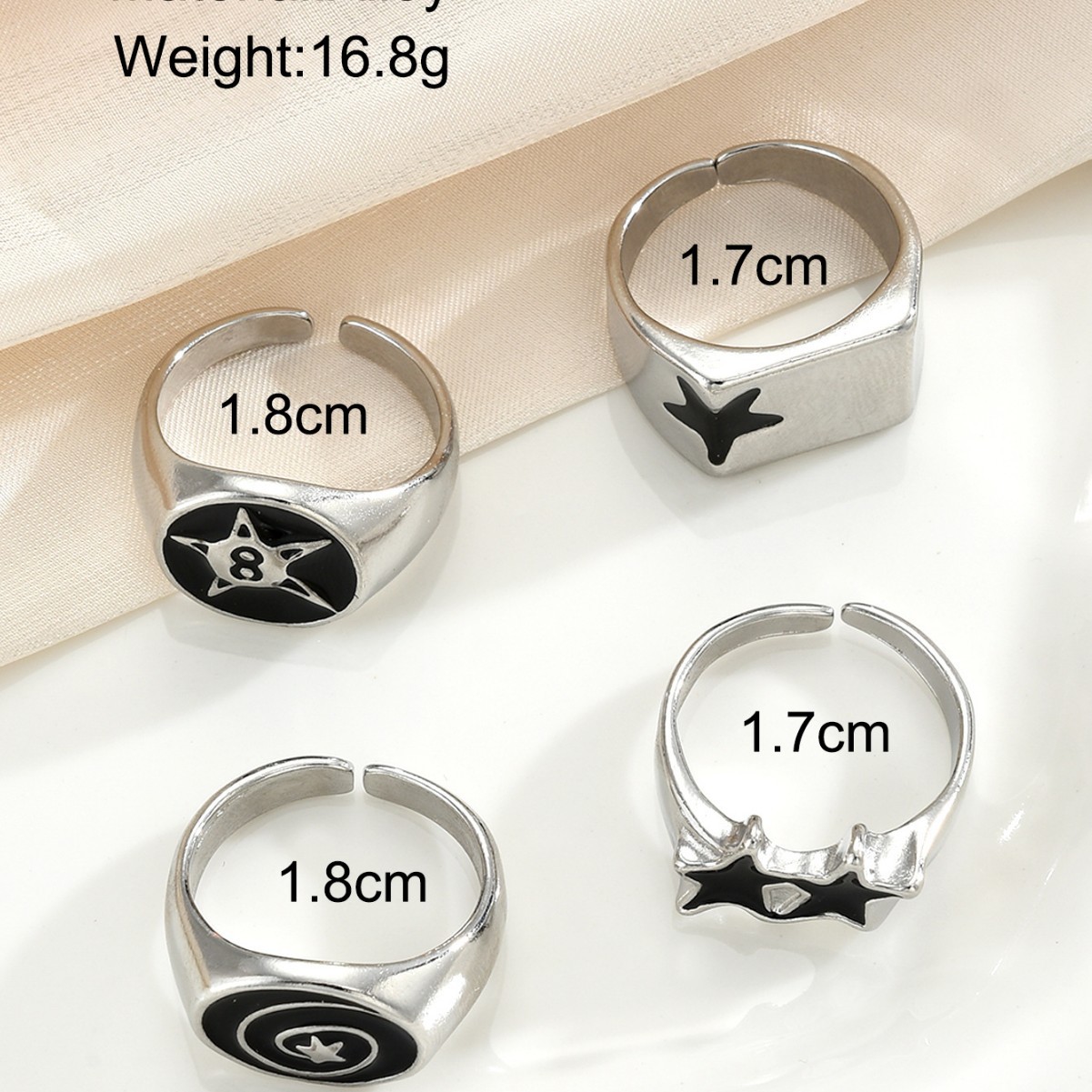 Herren Ring Set Mit Stern Motiv Im Angesagten Hip Hop Design_voghion.com
