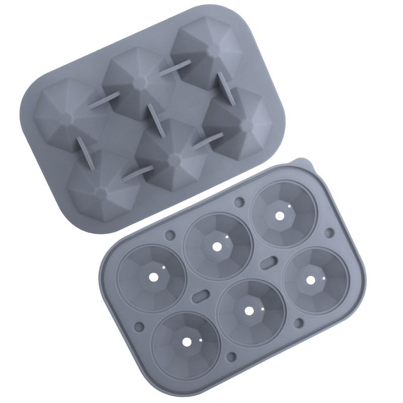 Whisky transfronterizo de dibujos animados rejilla de hielo de silicona molde de hielo con tapa molde de hielo para hockey sobre hielo caja de almacenamiento de hielo para el hogar en stock