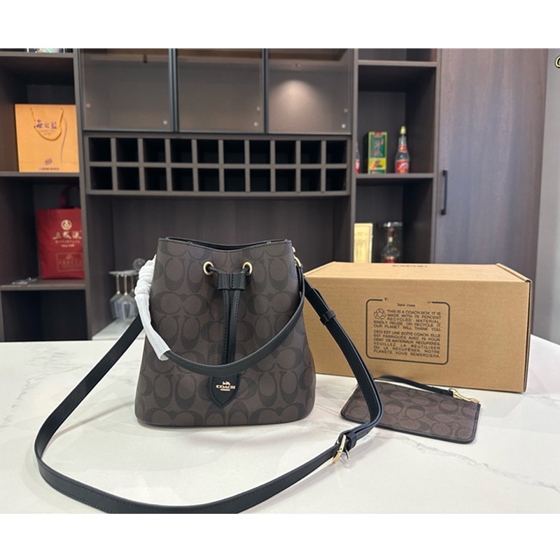 2025 New Rowan Bucket Drawstring Bucket Bag Retro Large Capacity Shoulder Underarm Bag Tote Bag