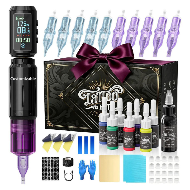 Tattoo Pen Set with Motor Machine, Wireless Power Supply, Complete Set of Tattoo Supplies, Cross-Border Hot-Selling Item Tattoo Pen Set with Motor Machine, Wireless Power Supply, Complete Set of Tattoo Supplies, Cross-Border Hot-Selling Item
