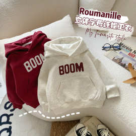 童装男童秋装卫衣中大童女童冬季连帽卫衣加绒加厚儿童一体绒外套