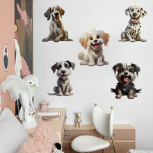 可爱小狗宠物写真装饰画儿童房可爱动物贴画宠物店装饰自粘贴