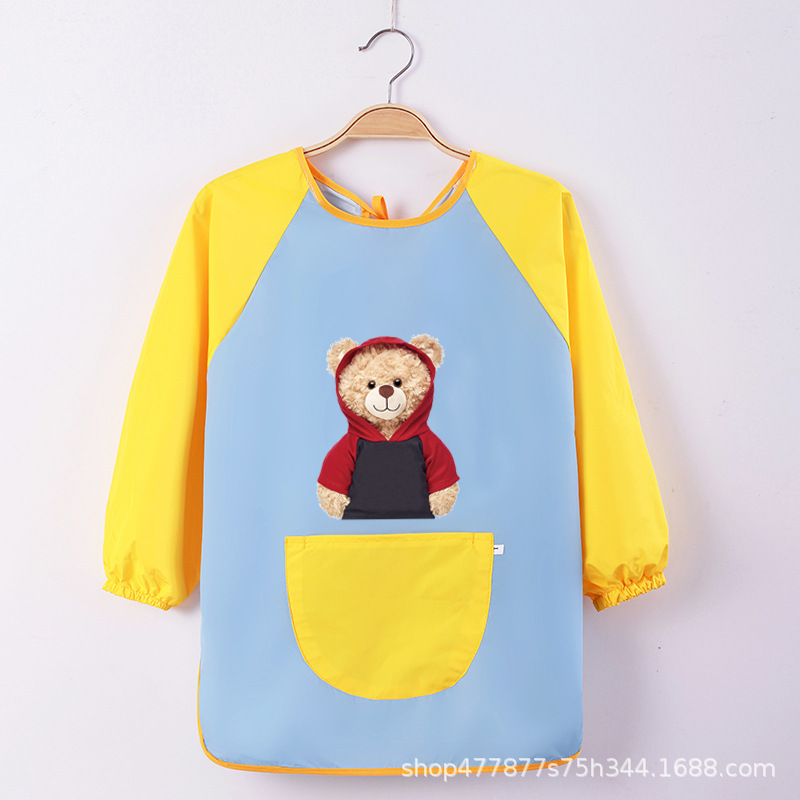 Abrigo DE LOS NIÑOS impermeable arte kindergarten pintura ropa publicidad inversa ropa impresa logo manga larga delantal vestido inverso