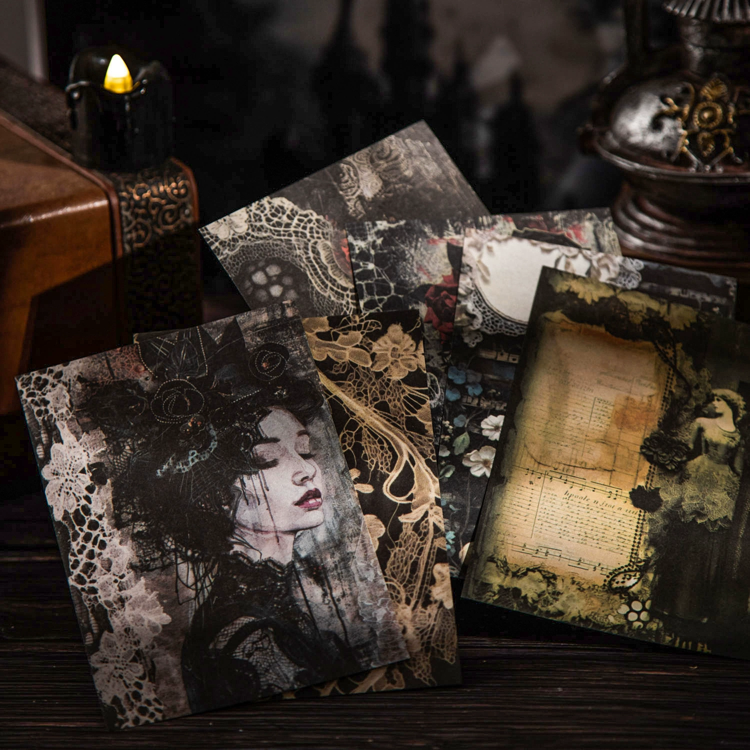Good day material paper Dream lace series Gothic lace theme handbook material 30 pictures 6 models