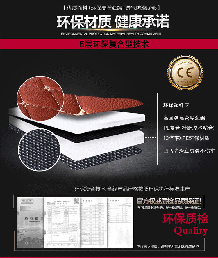 Foreign Trade Supply Car Trunk Mat Special Car Trunk Mat Flat Edge Trunk Mat Source Factory