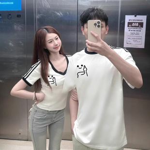 Summer Pure Cotton Short-Sleeved T-Shirts for Couples, Lazy Loose Niche Design Tops for Men and Women, Student Trendy Class Uniforms