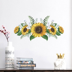 新款 FX-B229彩繪向日葵綠植花朵兒童臥室玄關牆面裝飾牆貼紙自粘
