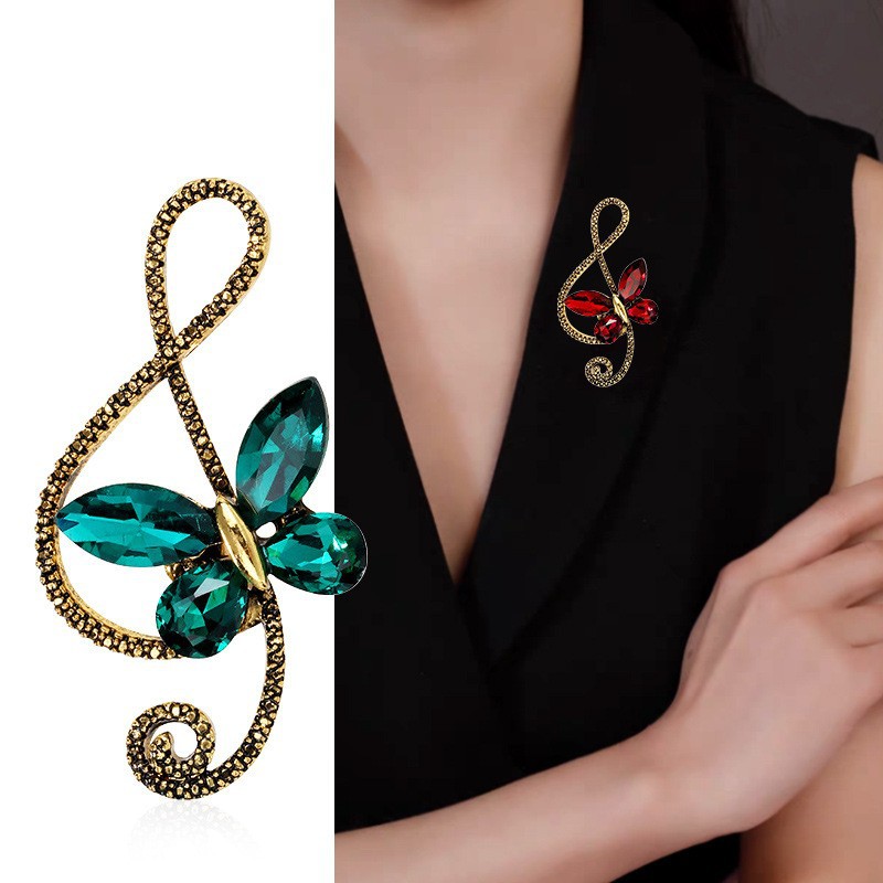High-End Brooch, Feminine Full-Zirconium Butterfly Corsage, Exquisite Suit Jacket Dress Pin, Fixed Clothes Pin
