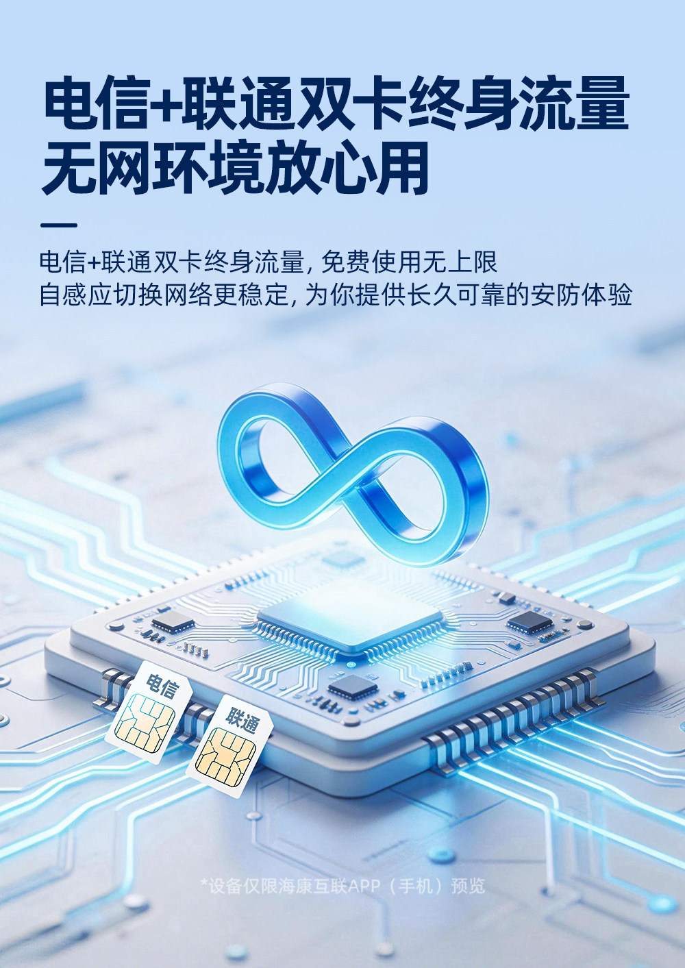 海康威视监控器手机远程无需网络4G摄像影头室外高清360度无死角