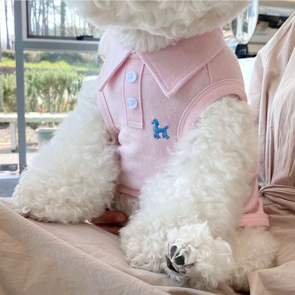 Pet summer solid color polot shirt puppy puppies spring thin…