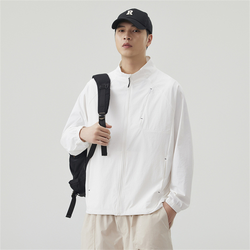 Men's New High-End Sun Protection Clothing 2026, Lightweight Jacket, UV-Protective, Breathable, Plus Size, Ice Silk Stand Collar Sun Protection Jacket