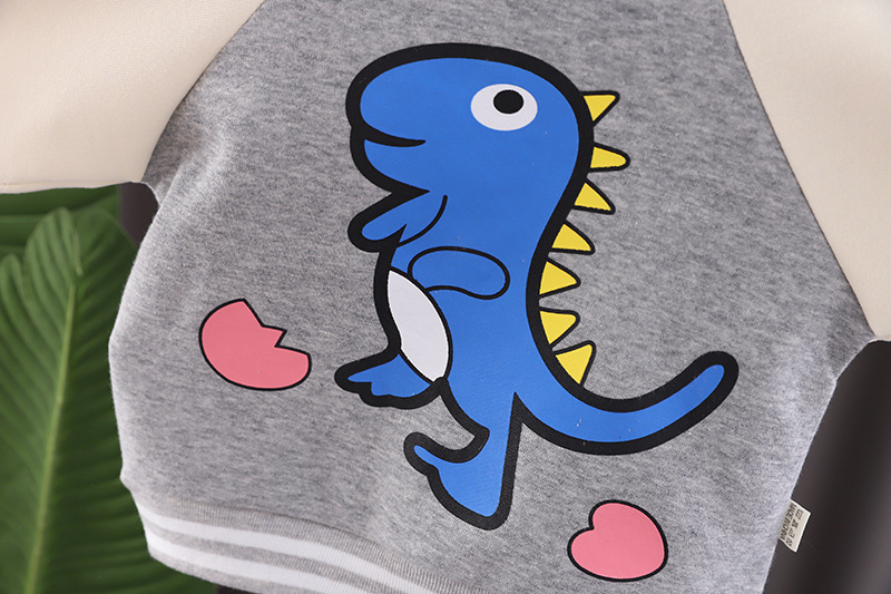 Spring and Autumn Boys New Clothing Children's Sweater Pants Cartoon Dinosaur Two Piece Set Handsome Baby_voghion.com
