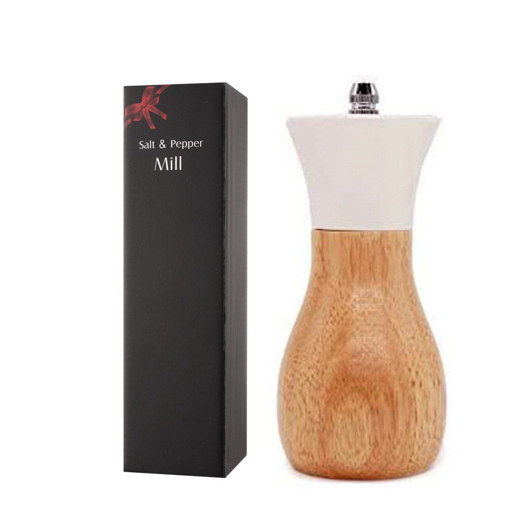 De estilo japonés de madera molino de pimienta manual molinillo de pimienta sal de mar condimento botella herramientas de cocina
