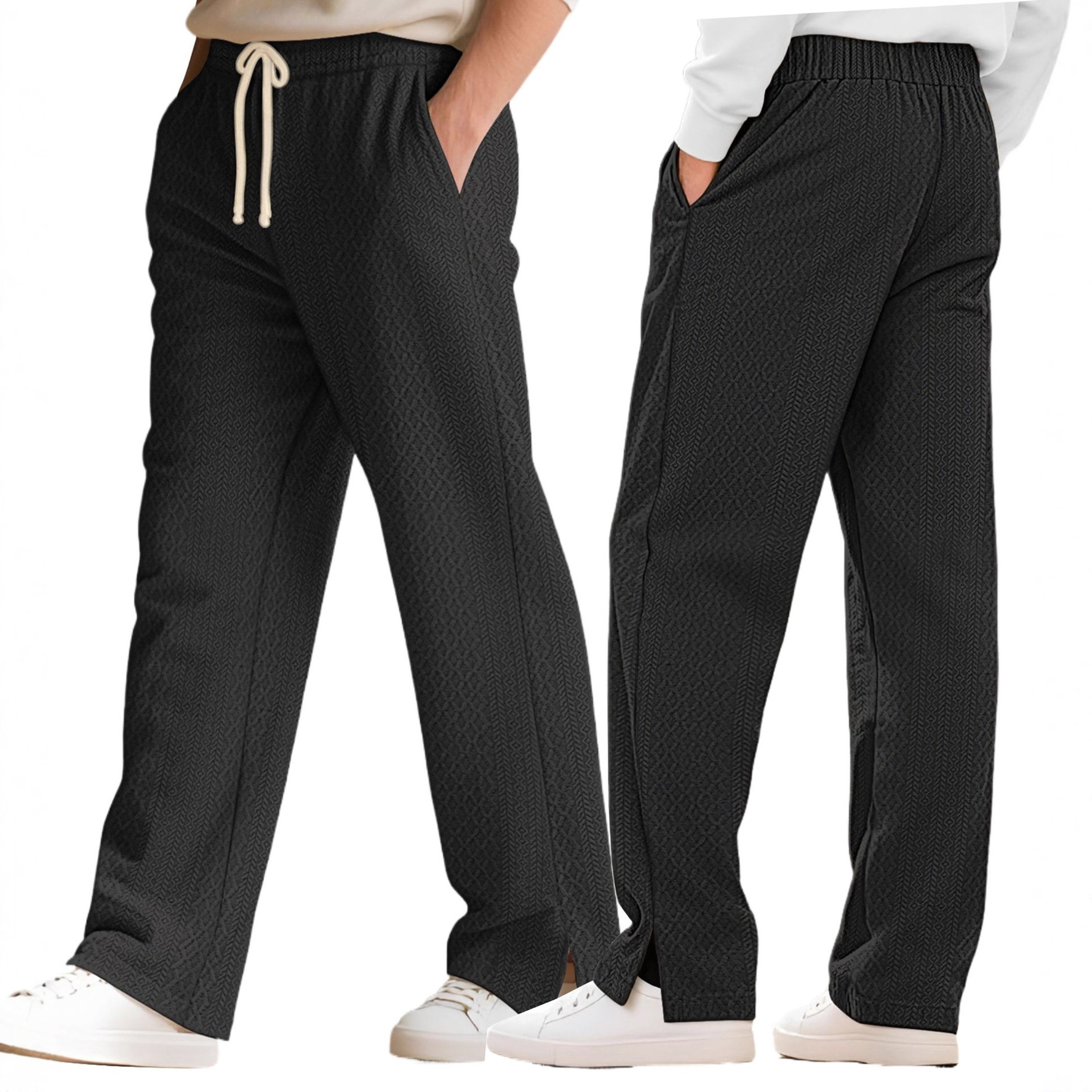Amazon Europa y los Estados Unidos comercio exterior nuevo otoño nuevo textura jacquard hombre waffle pull-out pantalones deportivos casuales