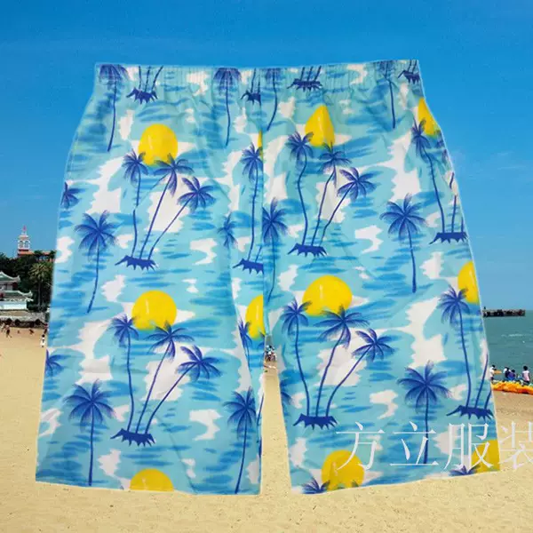 Summer large size men's beach leisure loose quick-drying pants drifting surfing swimming trunks factory wholesale