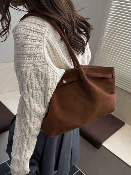 Light Luxury Women's Bag Sunshine Home Girl Brushed Dumpling Tote Bag Women's 2025 Winter New Bag Satchel Shoulder Crossbody Bag