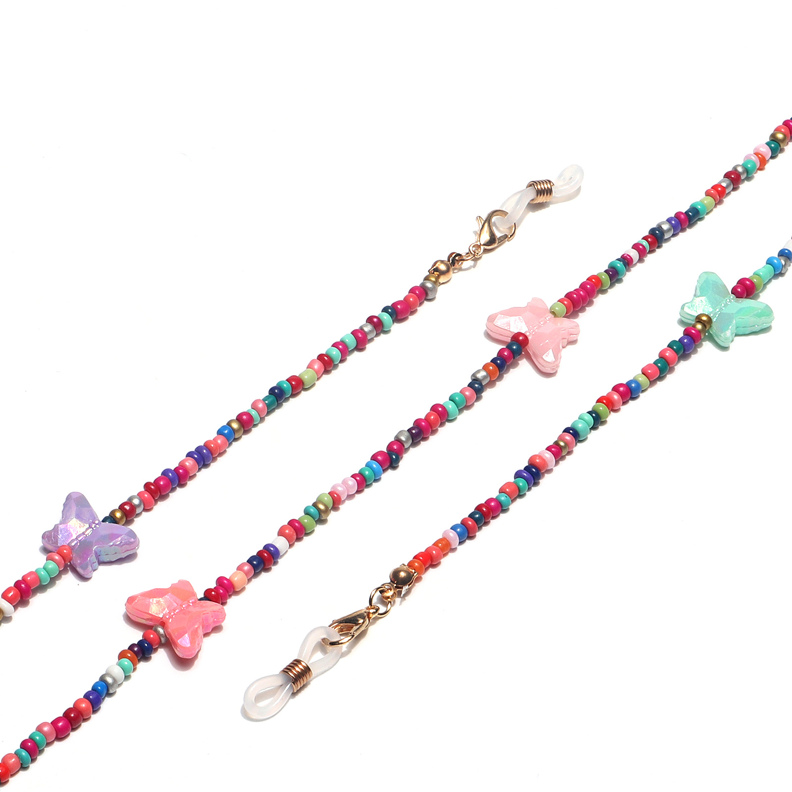 15g Weight Metal Material Fashion Contrast Color Miyuki Beads Butterfly Heart Star Glasses Mask Chain Wholesale Nihaojewelry 8