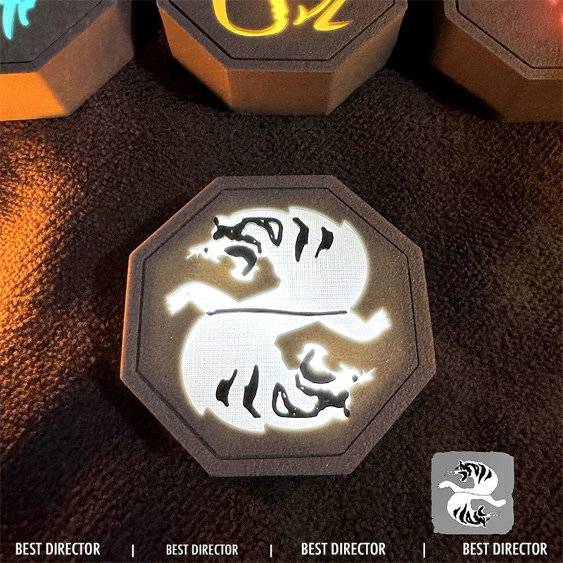 成龙历险记十二生肖符石3D动漫摆件创意感应发光虎符护身符钥匙扣|undefined