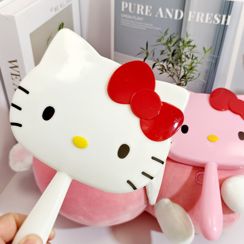 KT 고양이 거울 수제 DIY 소재 가방 도매 그물 빨간 헬로 키티 스틱 다이아몬드 메이크업 거울 창조적 인 장난감
