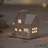 Medium White Wooden House-Deer