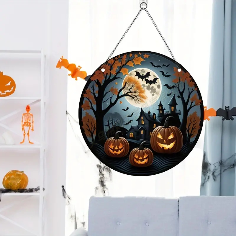 Transfronterizo serie de Halloween acrílico captador de sol artesanía decoración creativa colgante acrílico disco