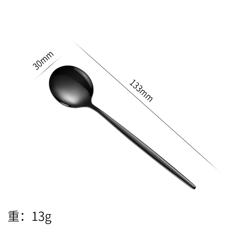 Small soup spoon pure black