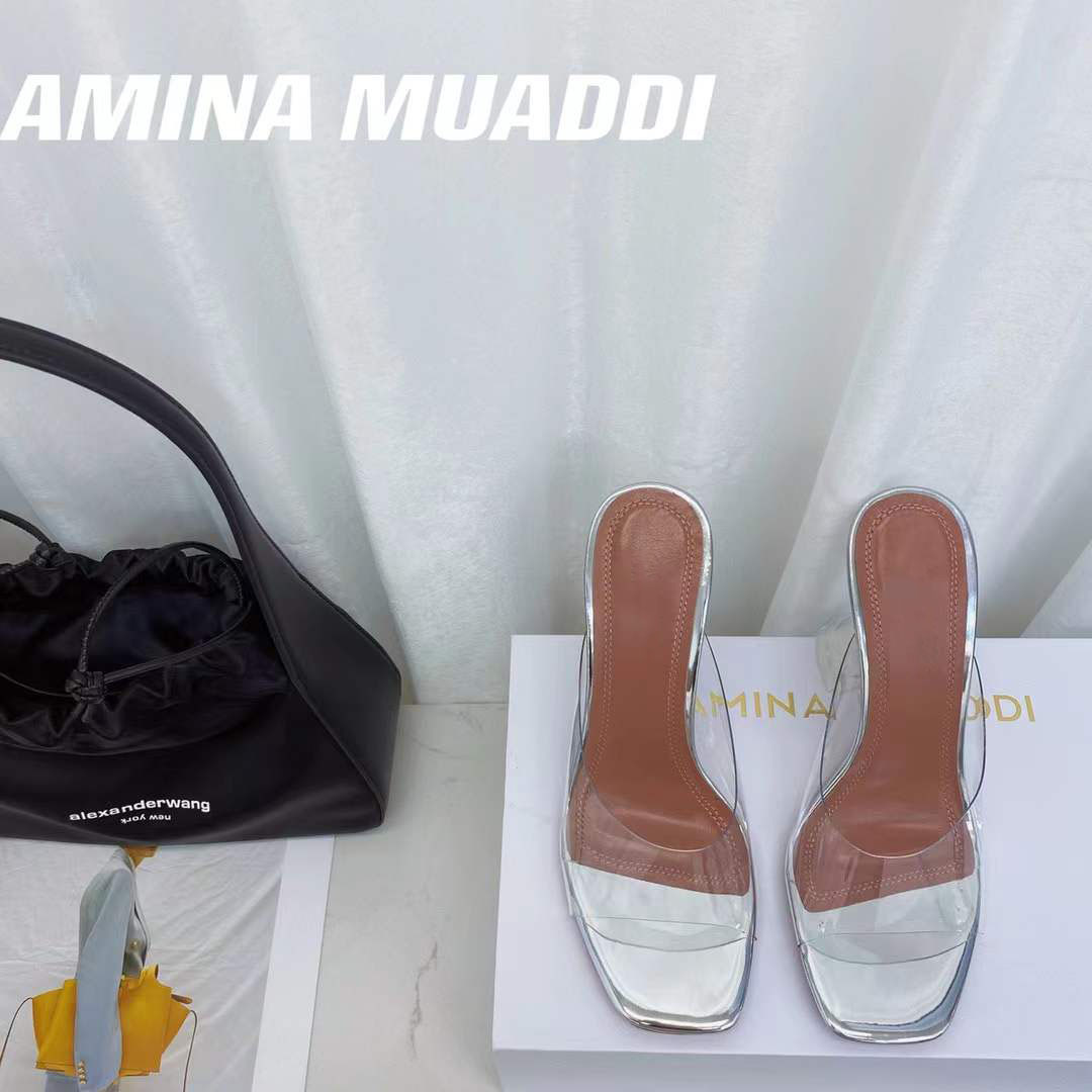 Trasparente alto 2021 nuovi tacchi sottili testa quadrata sandali estivi in cristallo ragazza fata pantofole capispalla da donna_voghion.com