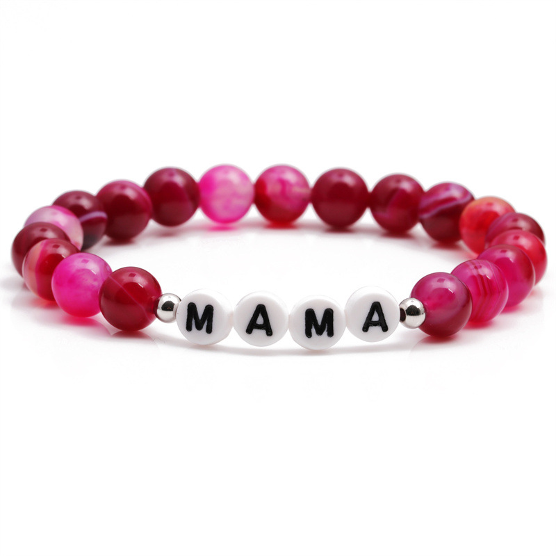 Europa y América simple transfronteriza Rose línea roja ágata pulsera de cuentas MAMA pulsera de cuentas del Día DE LA Madre pulsera para las mujeres