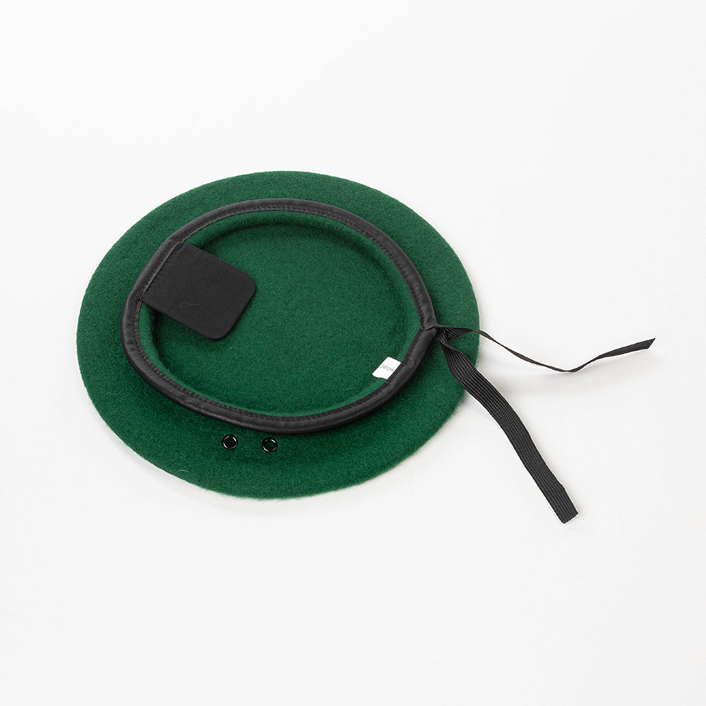 Otoño y invierno lana caliente boina profesional simple cubierta de cuero PU sombrero profesional ajustable cordón sombrero de seguridad