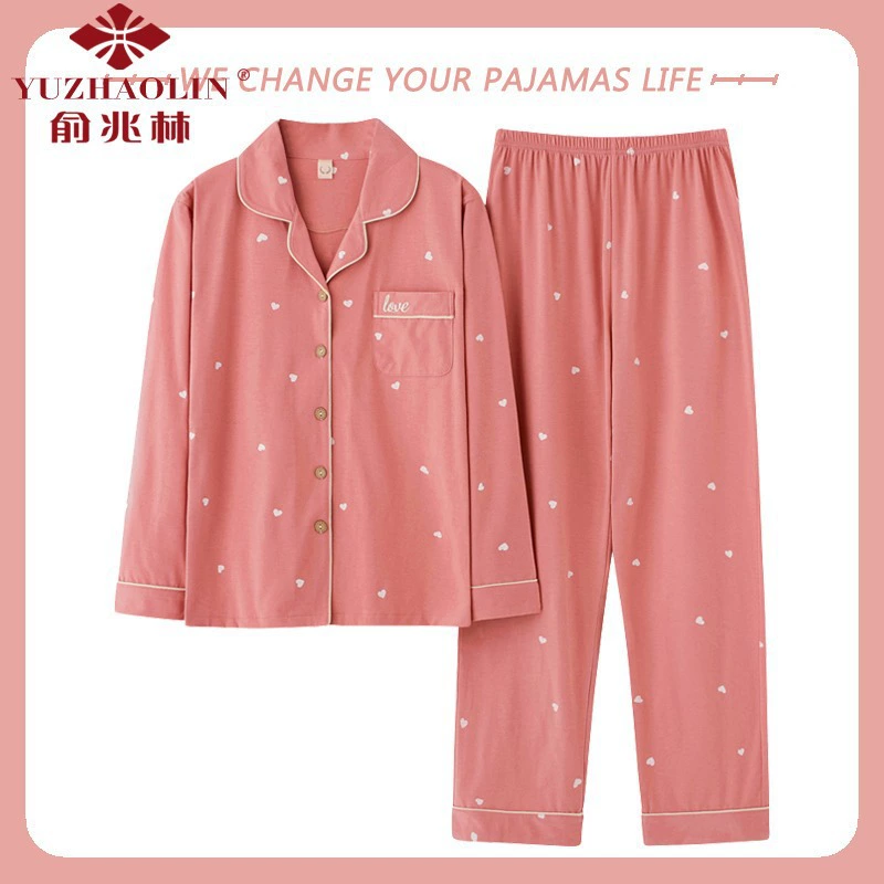Женская пижама из 100% чистого хлопка на весну и осень, домашняя одежда в Корейском стиле с длинным рукавом, Летний Тонкий костюм, верхняя одежда
