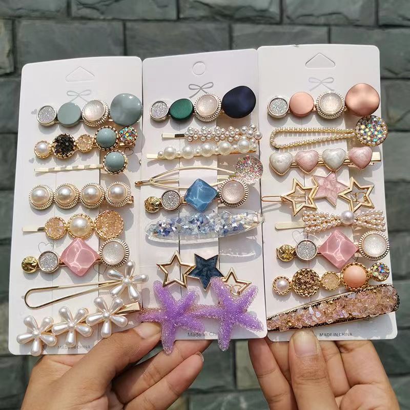 2022 Summer Internet Celebrity New Geometric Hairpin Cross-Border Metal Hairpin K-Style Korean Style One-Word Clip Fresh and Cute