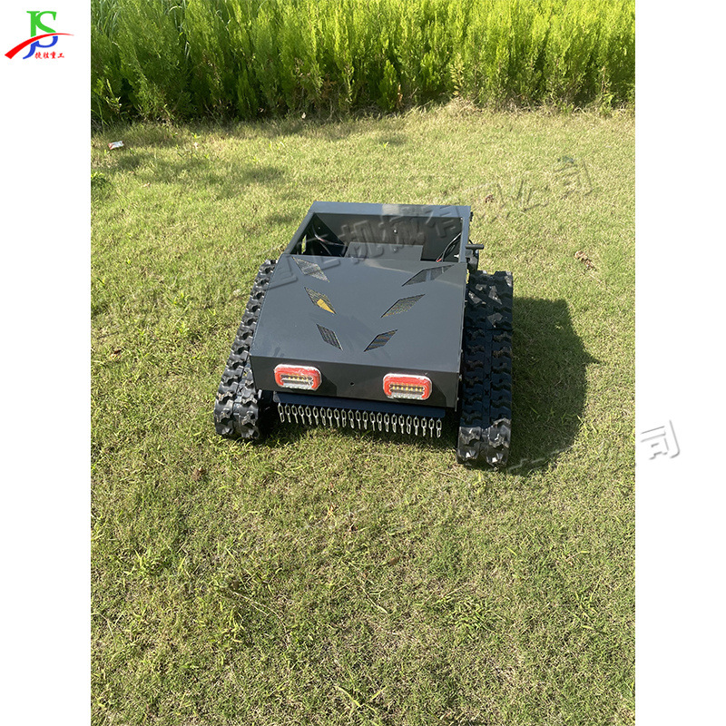 Cortacésped sobre orugas pequeña gasolina control remoto eléctrico reparación de césped con tracción en las cuatro ruedas césped triturador de césped desmalezador agrícola