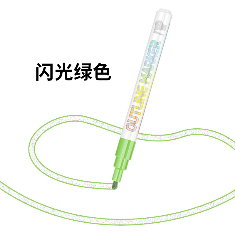 Somechi-bolígrafo de doble línea para planificador DIY, bolígrafo con purpurina para tarjetas de felicitación, marcador de graffiti para estudiantes, rotulador resaltador